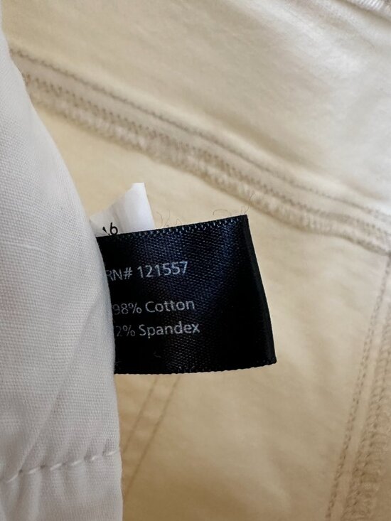 NWOT Boston Proper Cream Cropped Jeans Beaded Hem Zip Ankle Size 10 - Picture 6 of 6